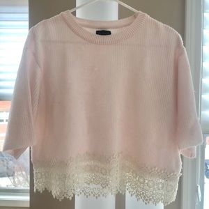 Short-sleeved pink Topshop sweater